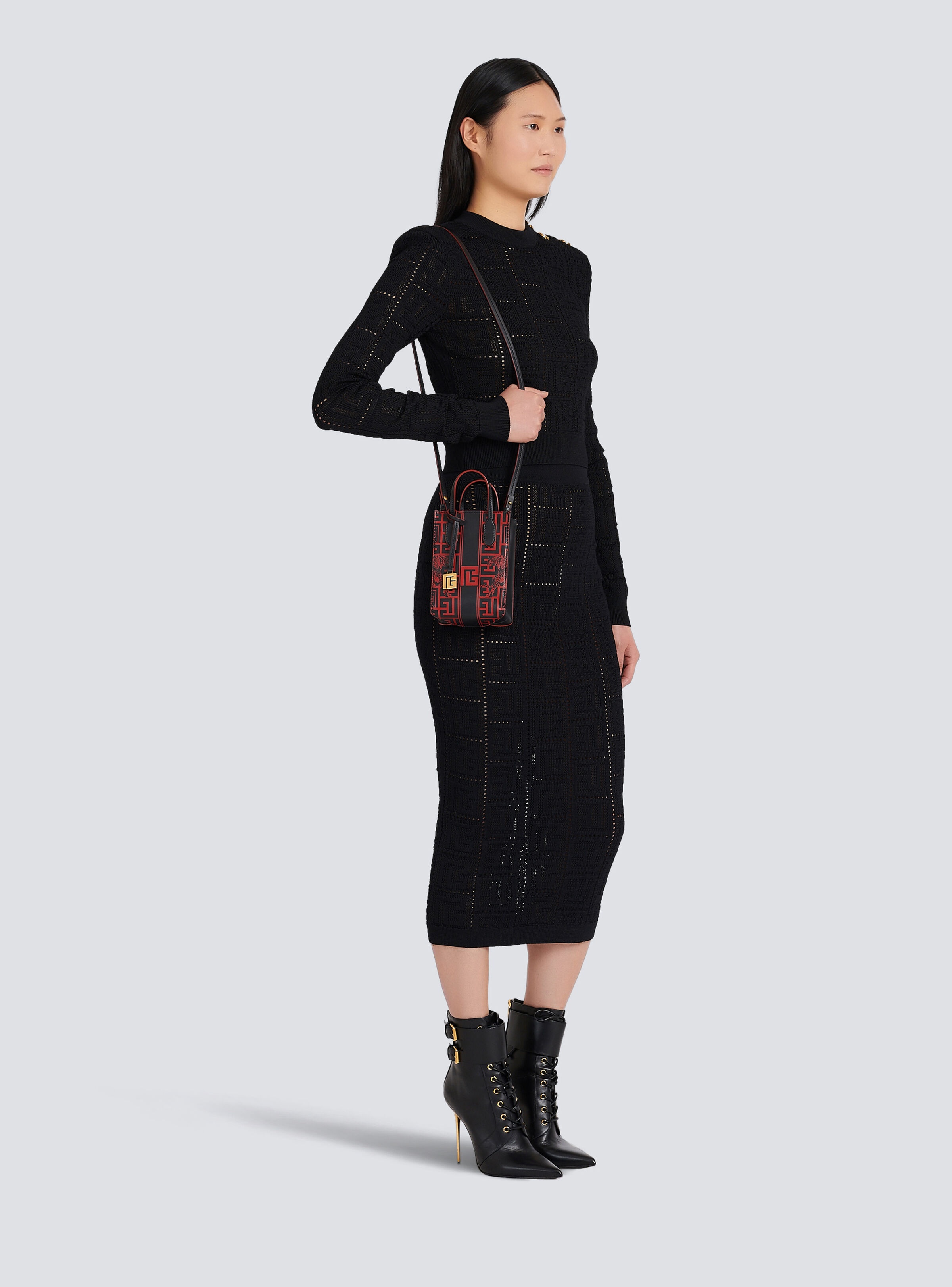 Mini-sized bicolor leather Chinese New Year Balmain bag - 8