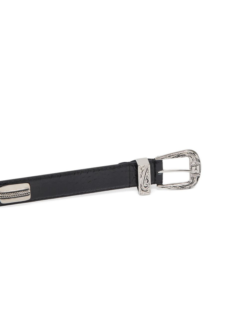 crocodile-effect leather belt 3