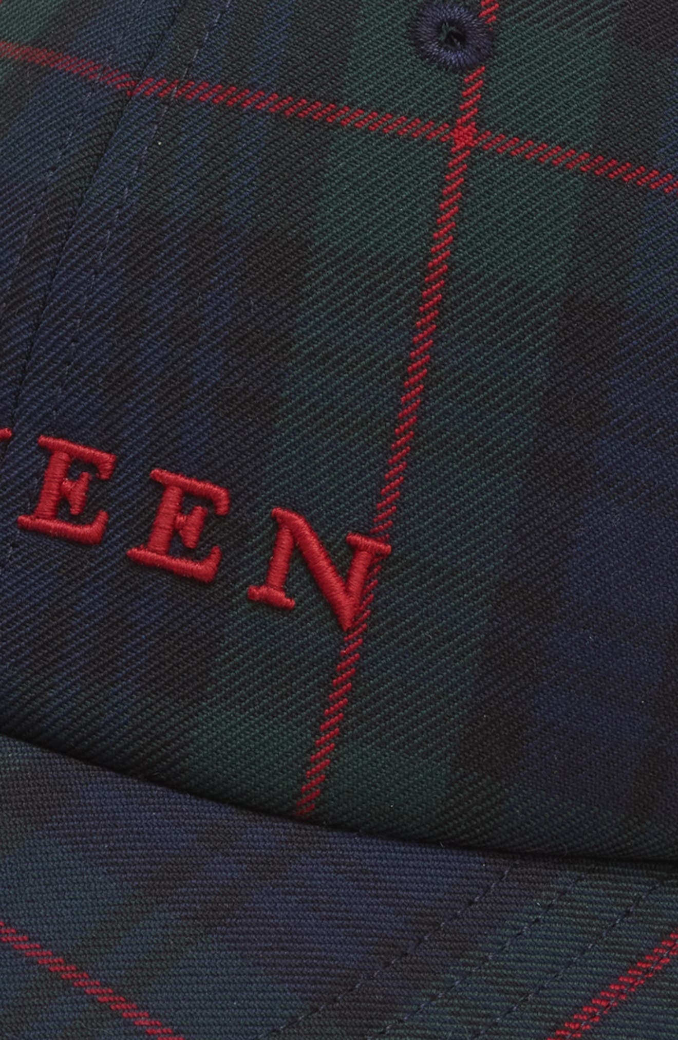 McQueen Plaid Logo Adjustable Baseball Cap in Navy/Red at Nordstrom - 4