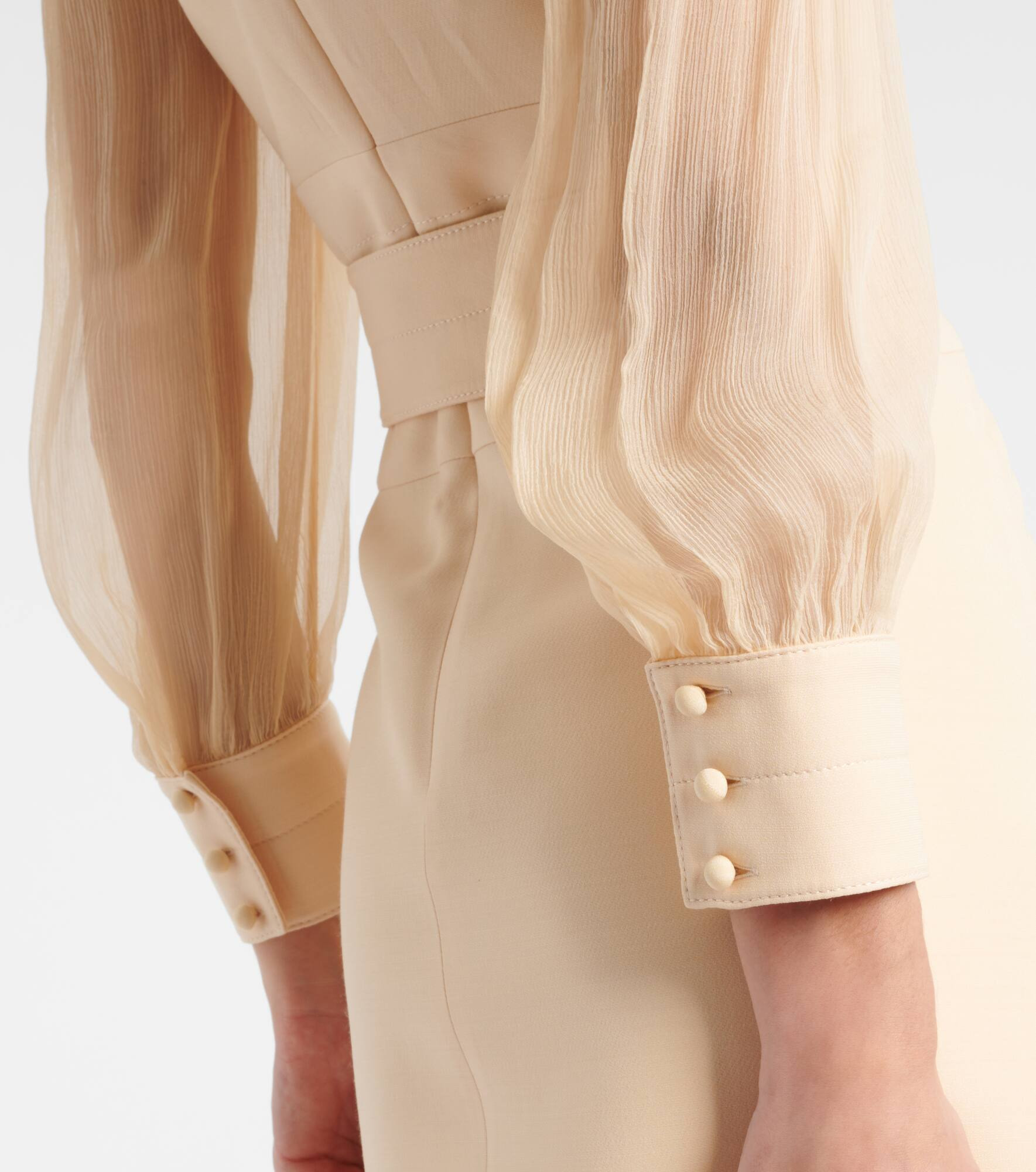 Wool and silk Crepe Couture minidress - 6