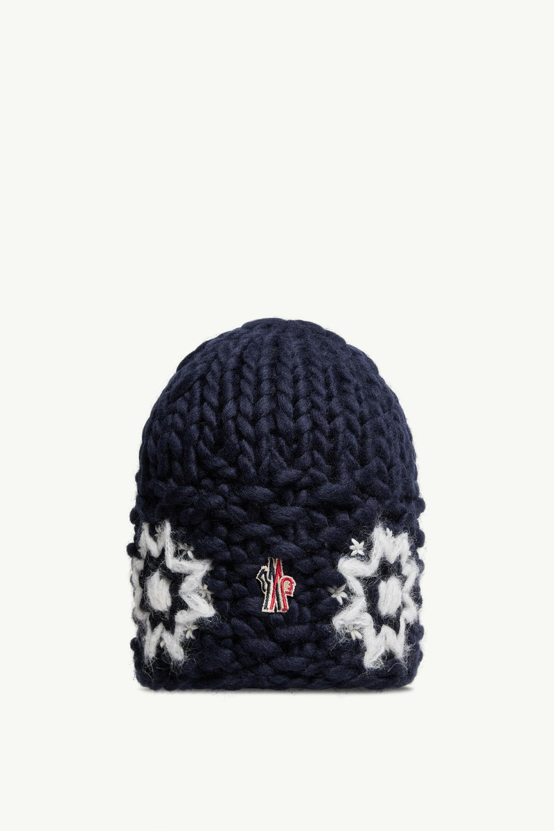 Hand-Embroidered Floral Wool Blend Beanie 1