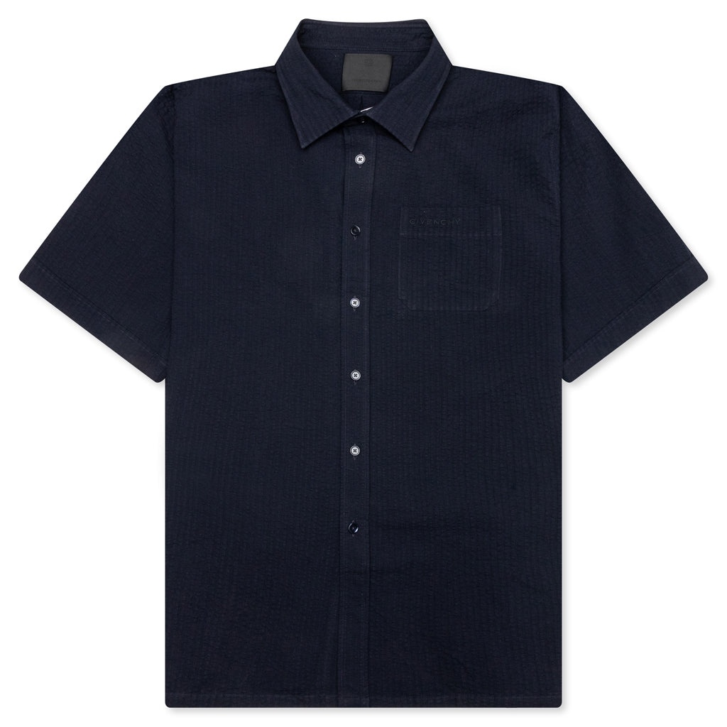 SHORT SLEEVE SHIRT WITH POCKET - NIGHT BLUE - 1