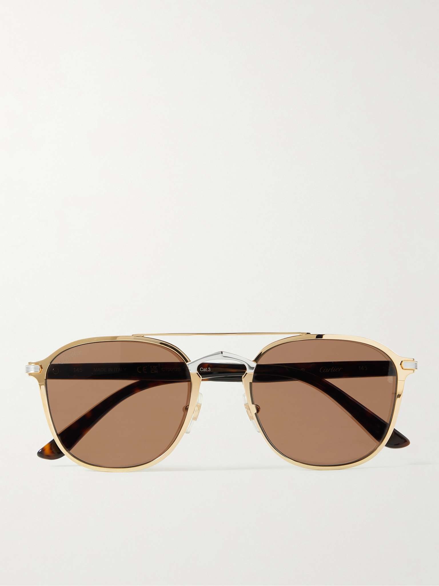 Aviator-Style Gold-Tone, Silver-Tone and Tortoiseshell Acetate Sunglasses - 1