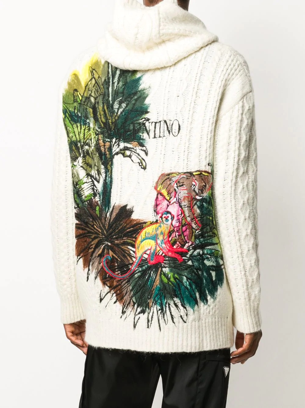 jungle embroidered knitted jacket - 4