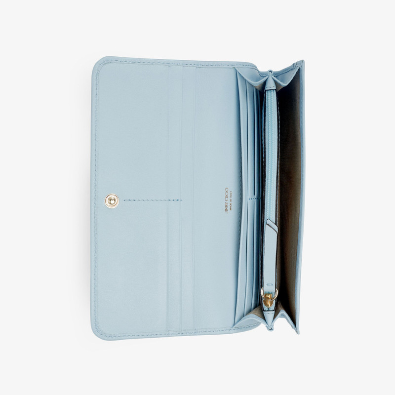 JIMMY CHOO Nino
Ice Blue Calf Leather Wallet with Metal and Crystal Stars outlook