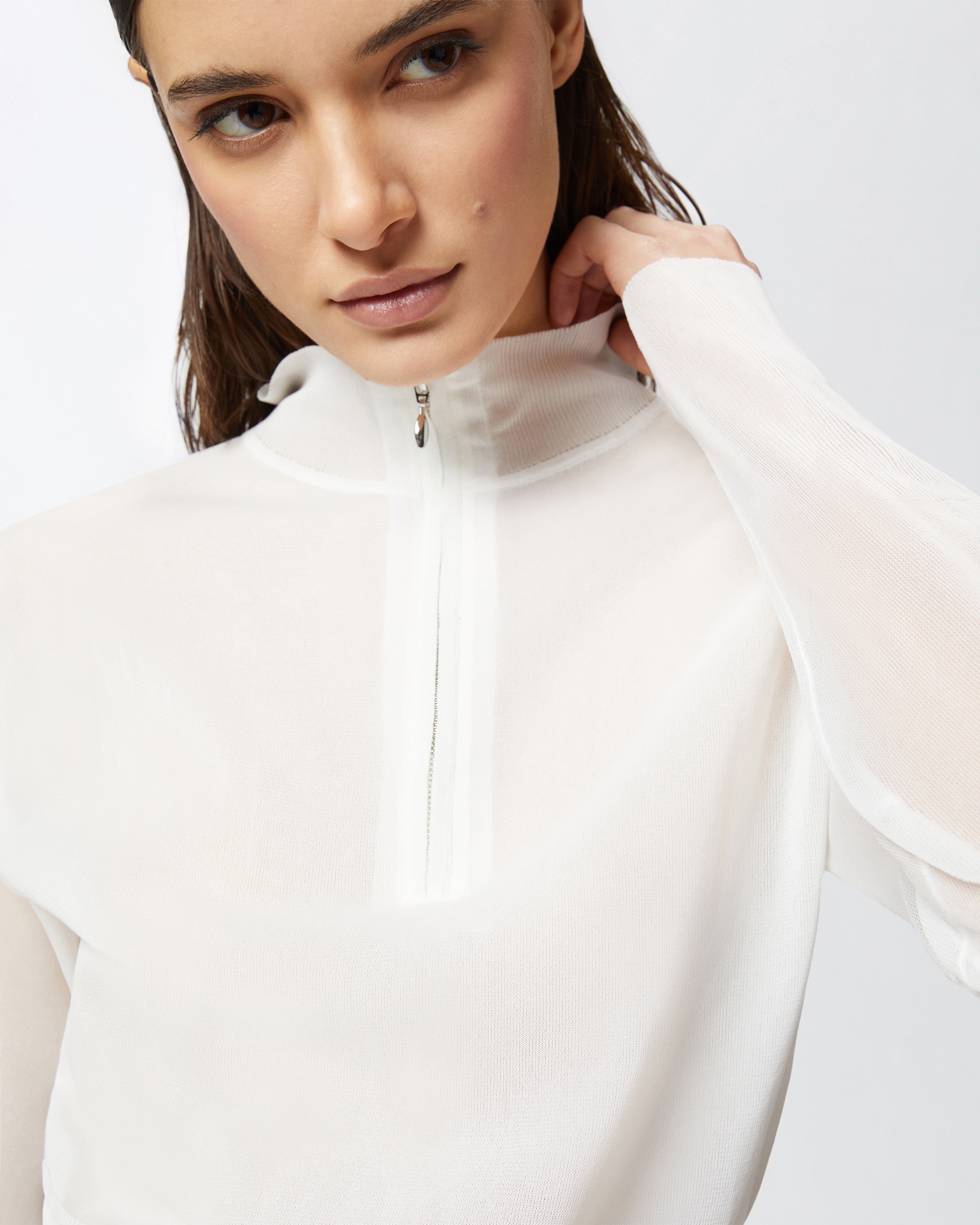REIMAGINE SEMI-TRANSPARENT HALF-ZIP SWEATER PINKO X PATRICK MCDOWELL - 5