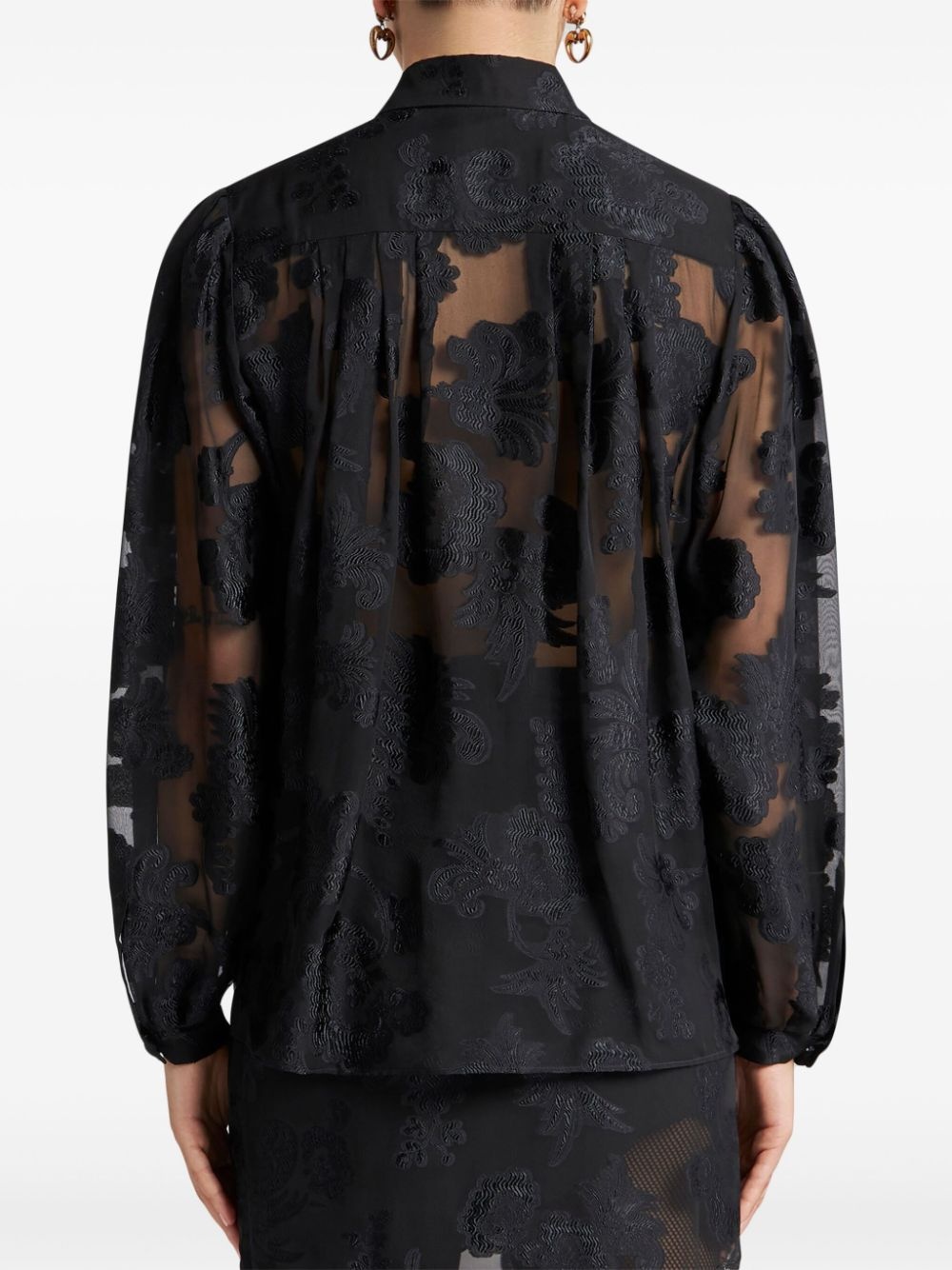 fil-coupé effect chiffon shirt - 4