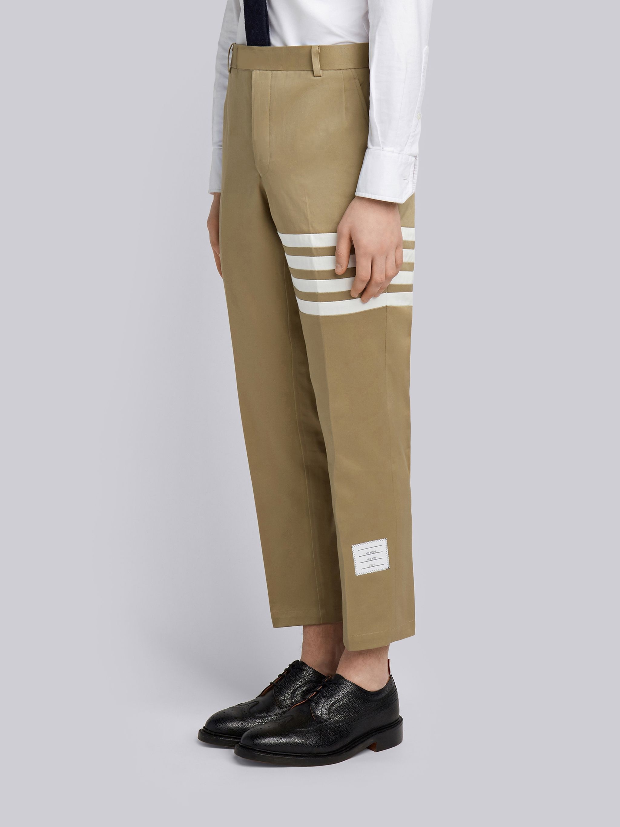 Thom Browne Camel Cotton Twill Knit Seamed 4-bar Unconstructed
