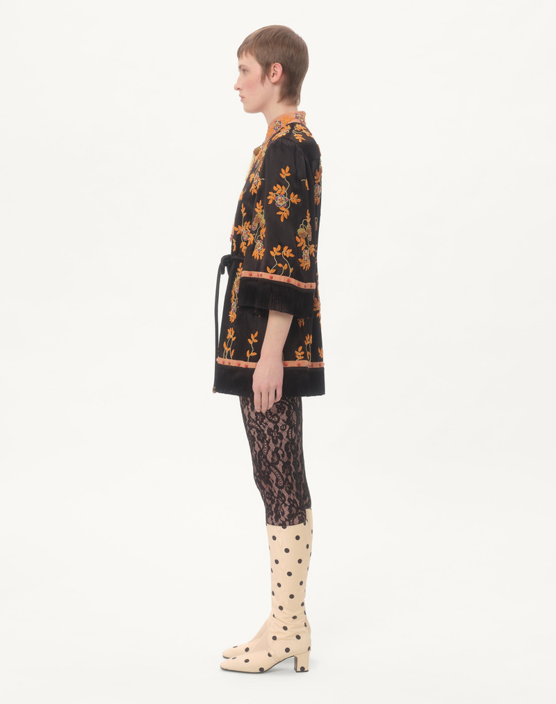 SHORT DRESS IN EMBROIDERED WASHED DOUBLE DUCHESSE 7