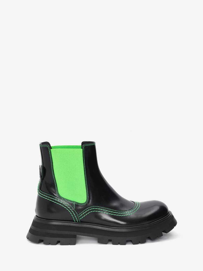 Women's Wander Chelsea Boot in Black/acid Green - 1