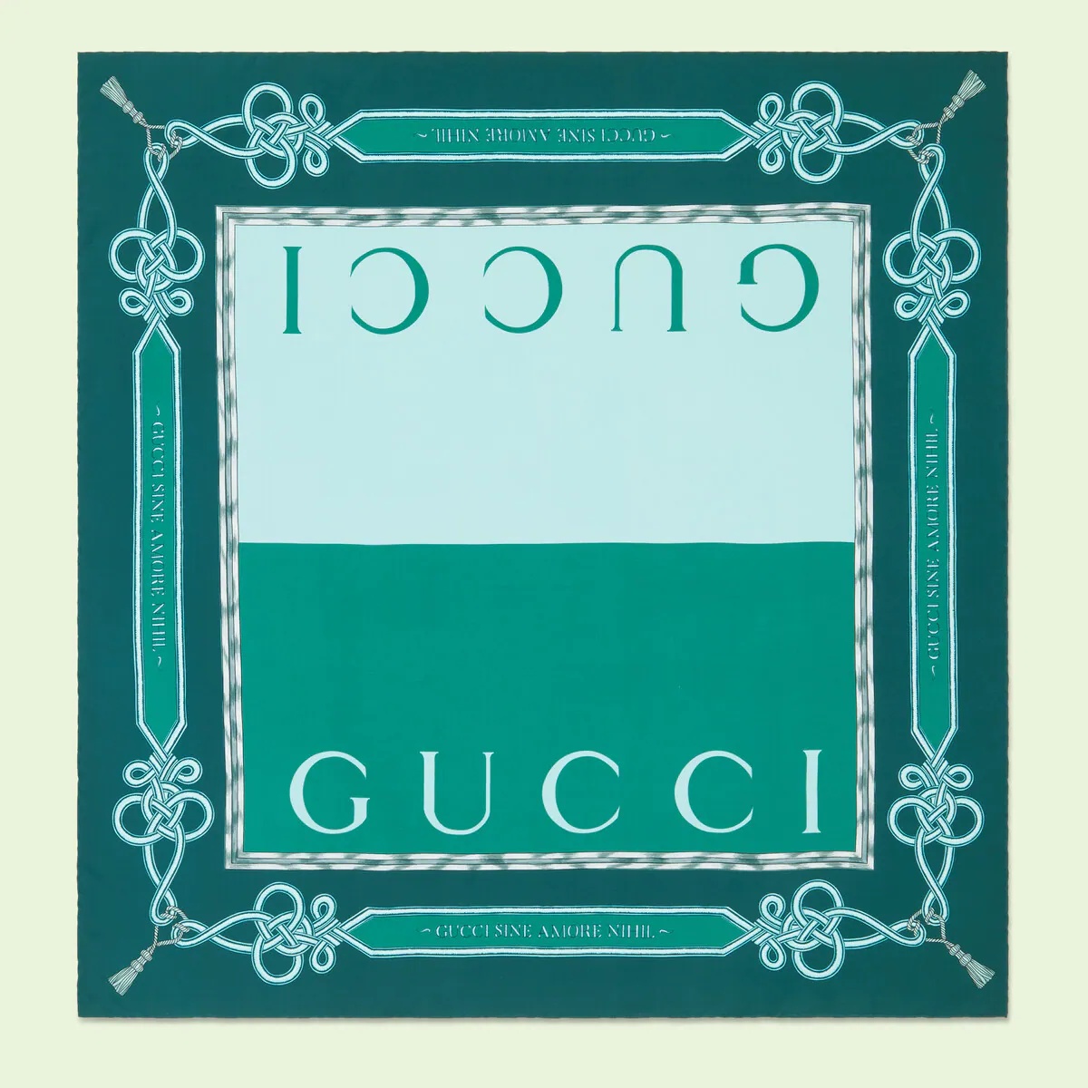 Double Gucci print silk scarf - 1