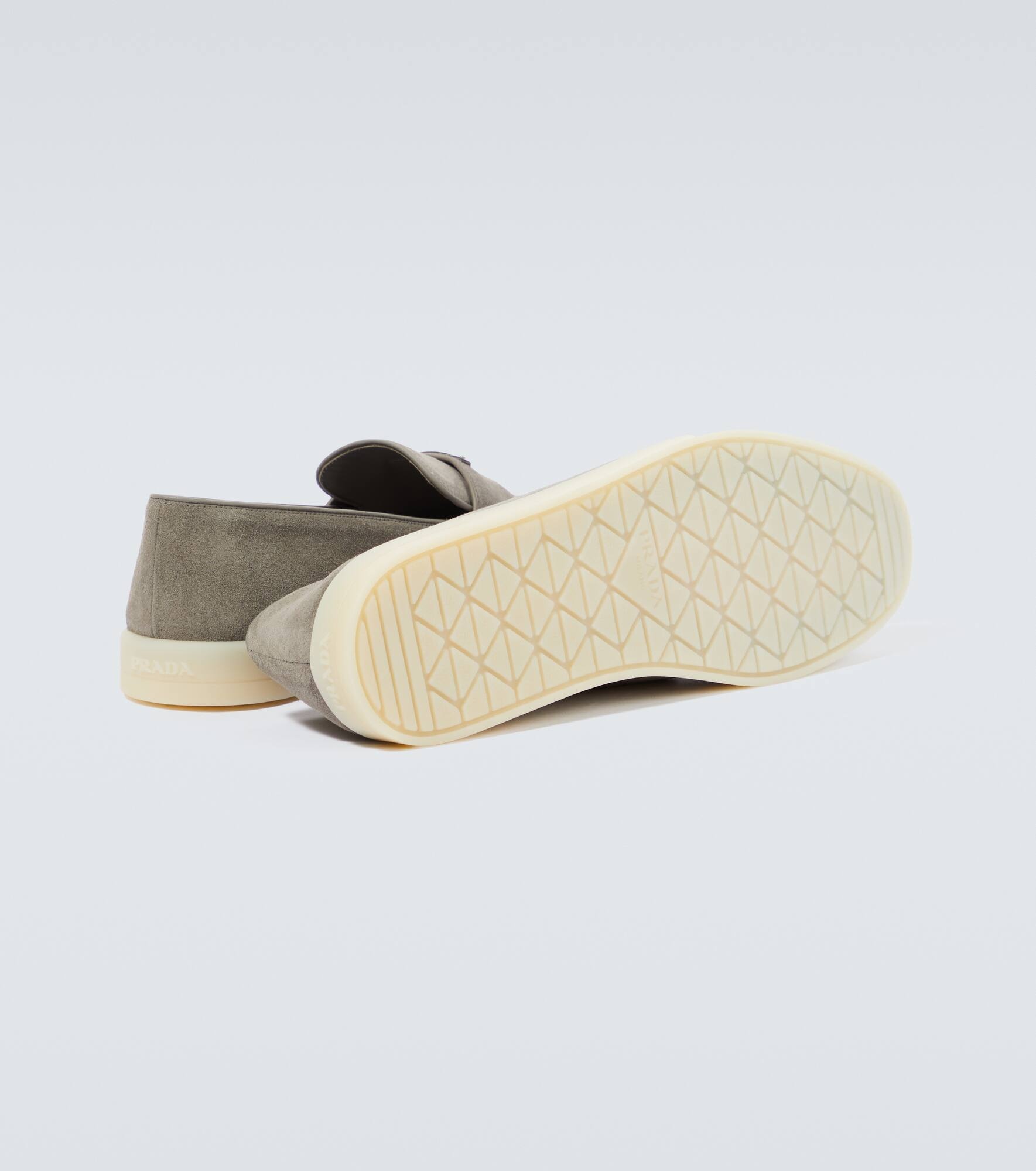 Logo suede loafers - 7