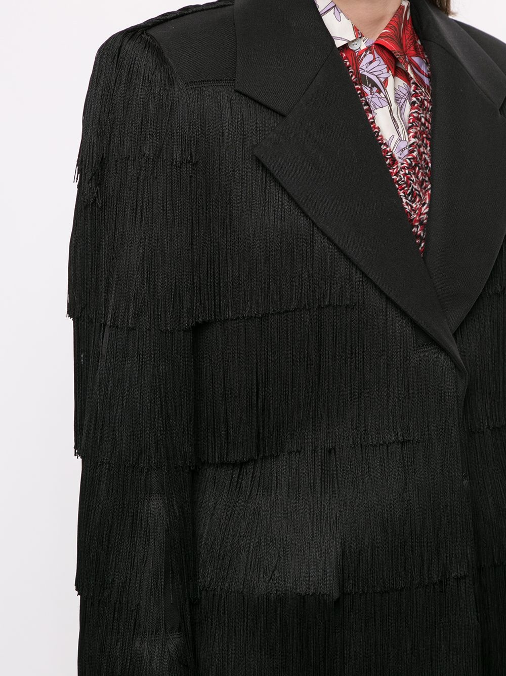 fringed notch lapels blazer - 5