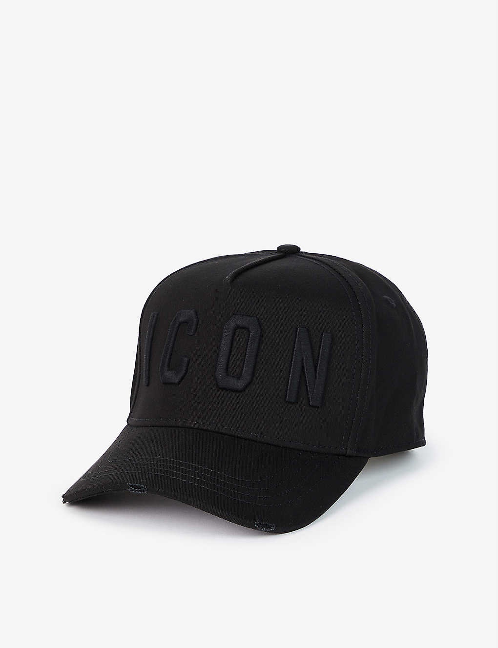 Icon-embroidered cotton baseball cap - 1
