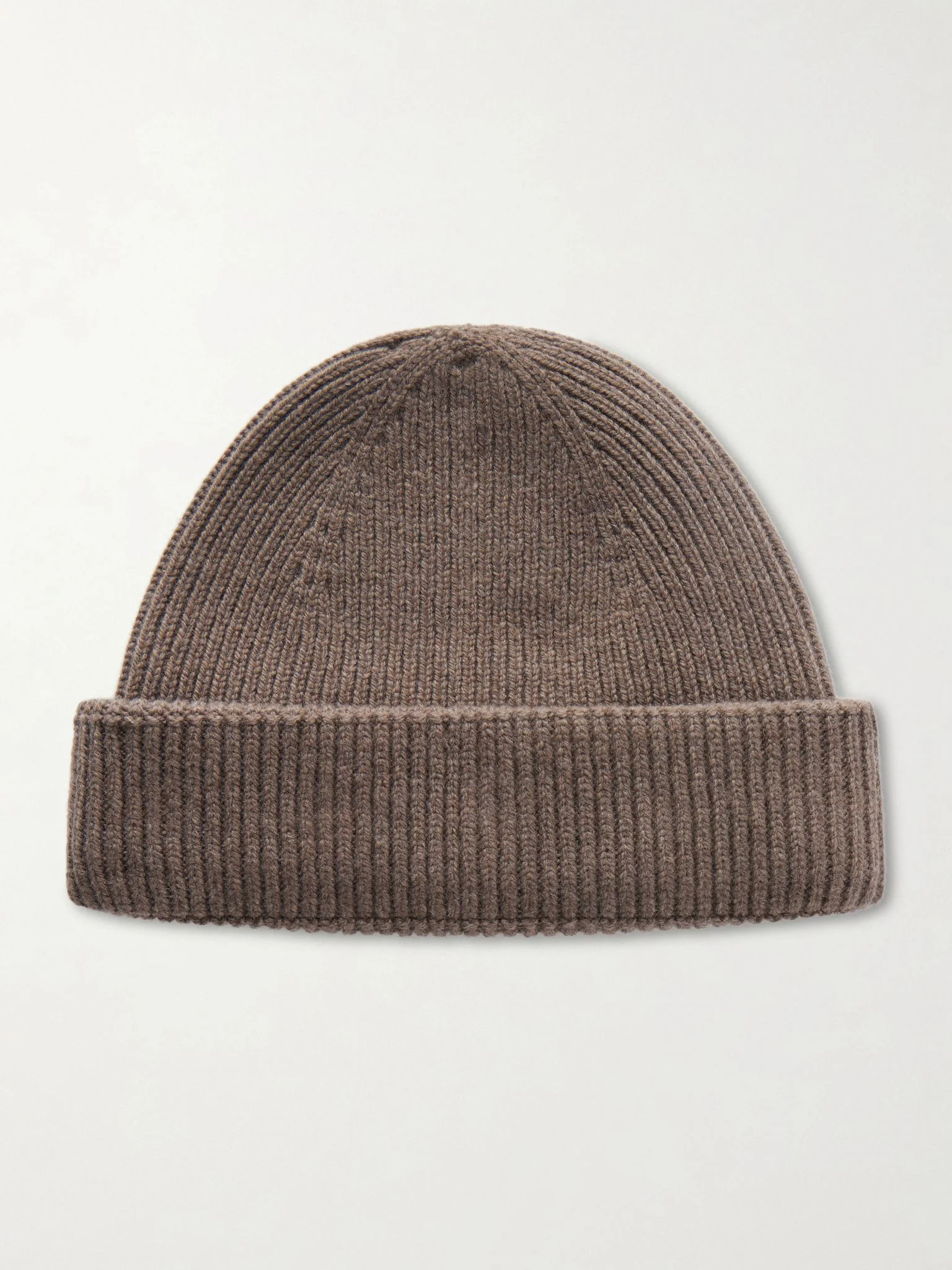 Sunday Ribbed Cashmere and Wool-Blend Beanie Brown - 1