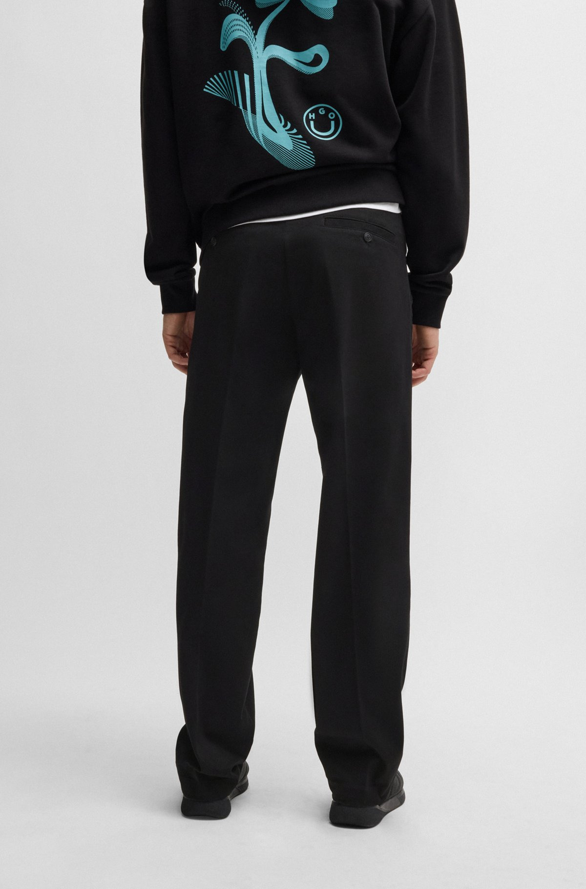 BAGGY-FIT TROUSERS IN COTTON TWILL - 4