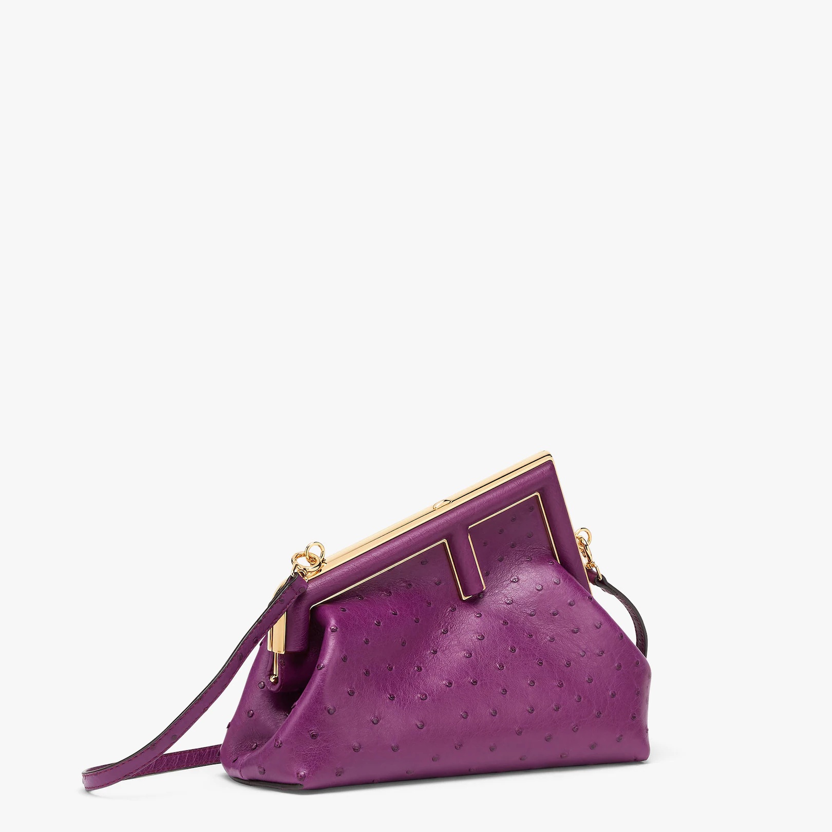 Purple ostrich leather bag - 2