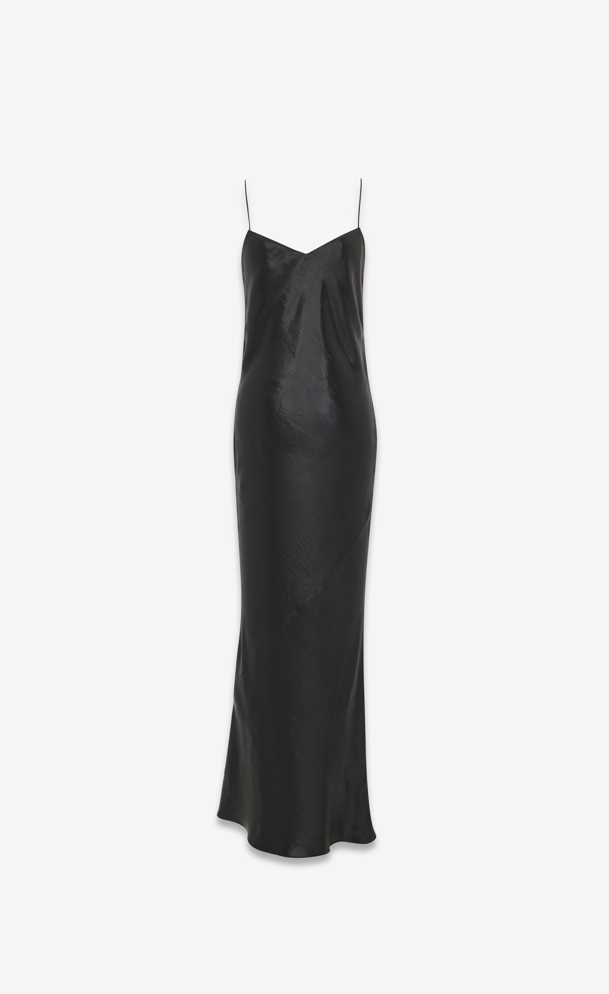 long cowl-back dress in iridescent satin - 1