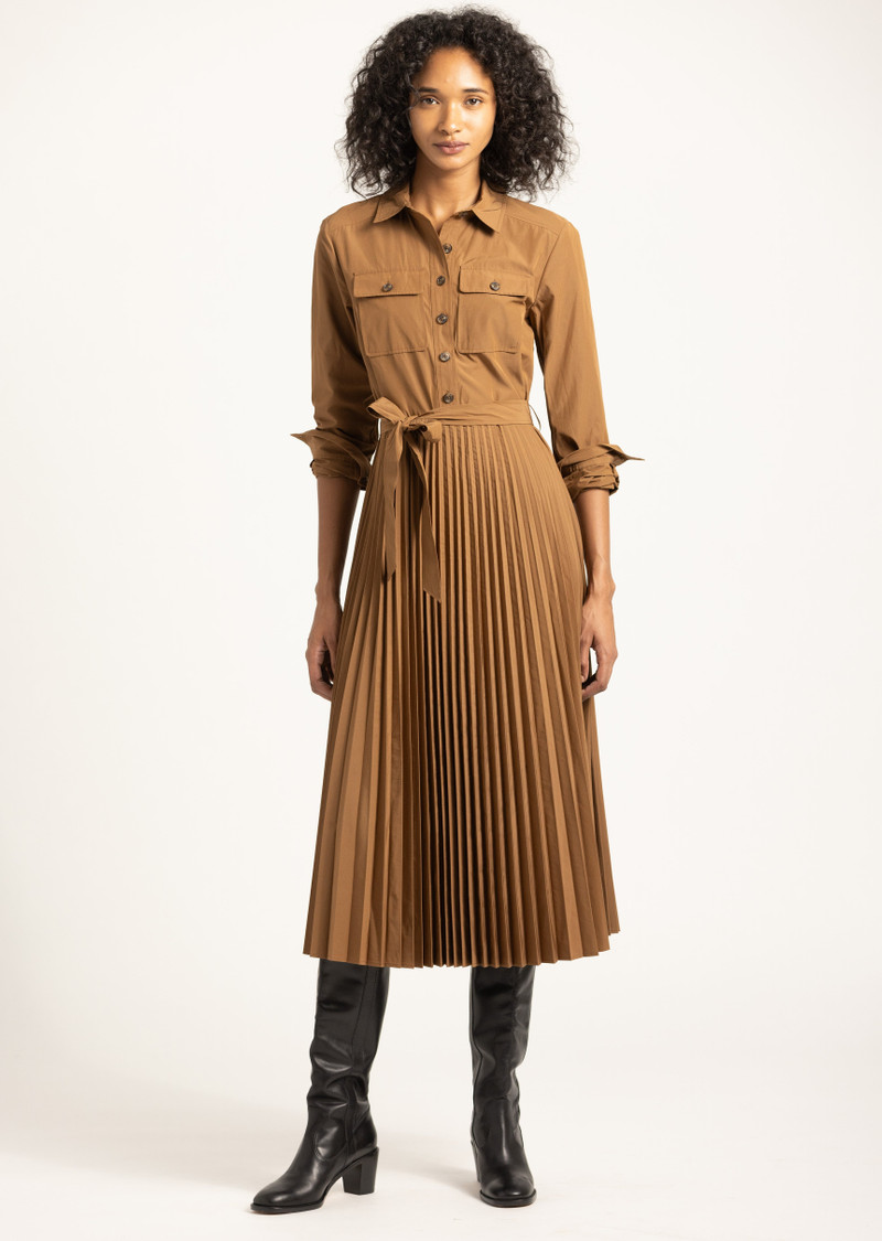 KENZA PLEATED MIDI DRESS - 1