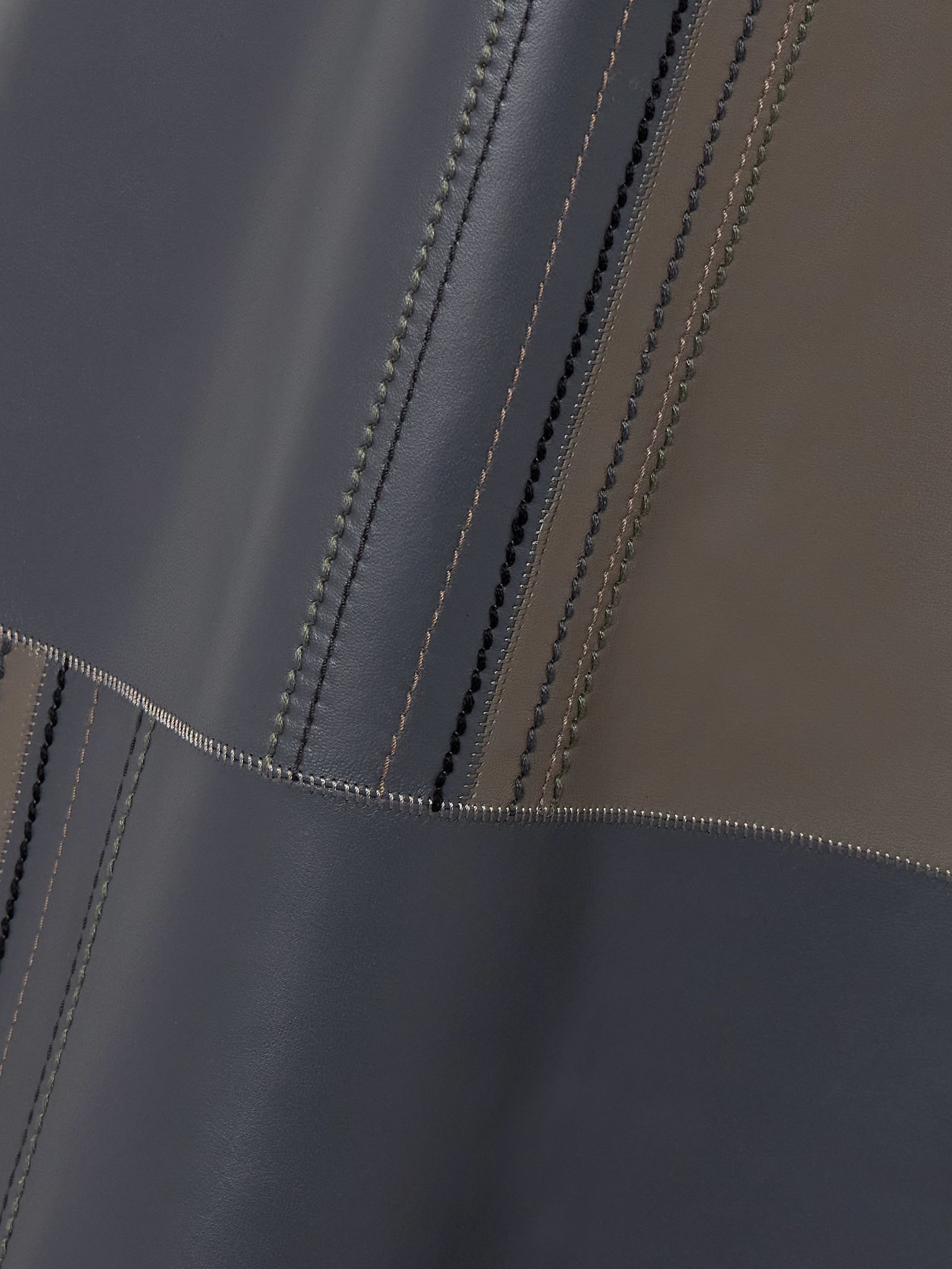 Cezanne paneled leather midi skirt Charcoal - 4