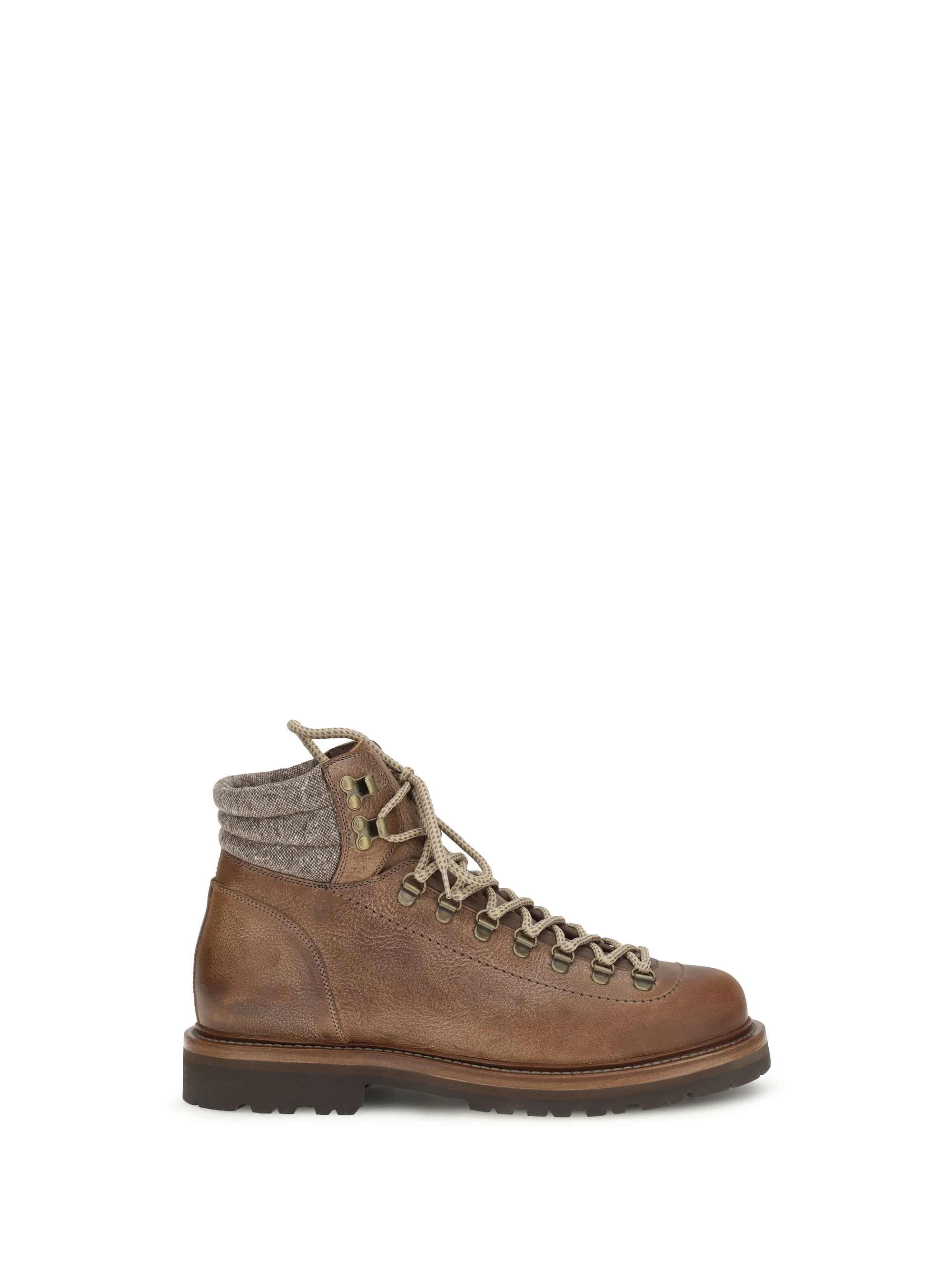 Brunello Cucinelli Leather Mountain Boots Camel - 1