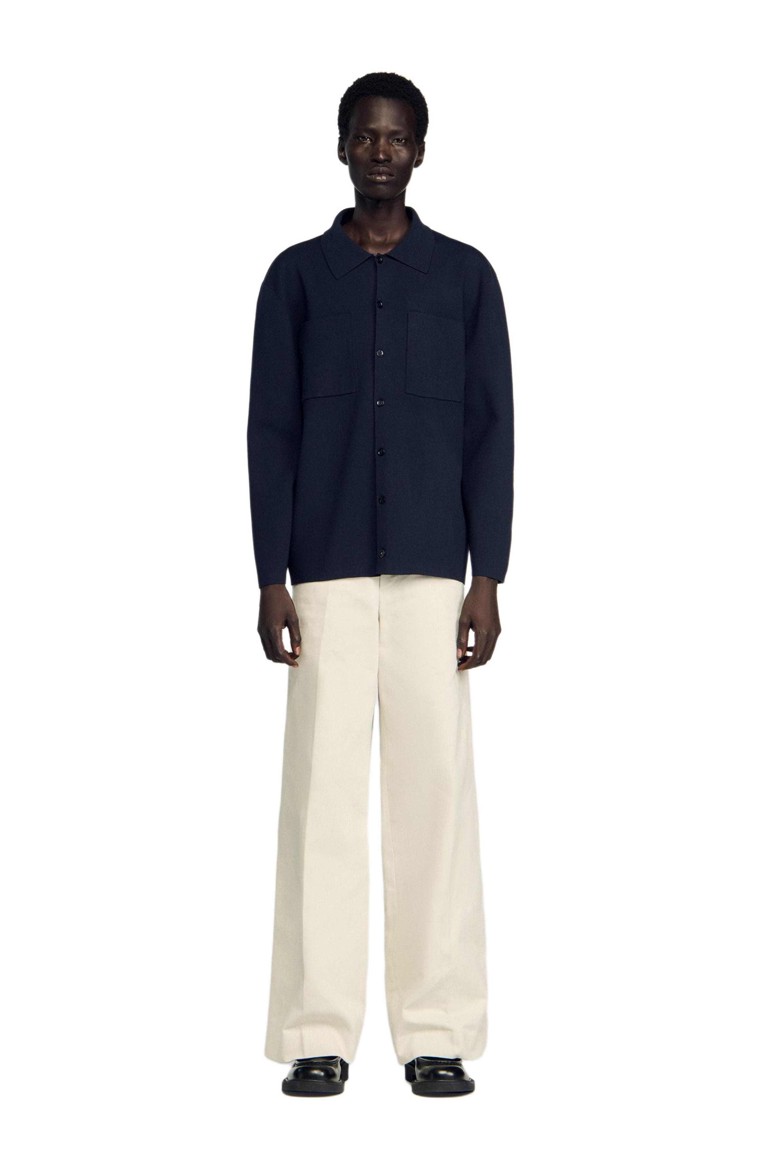 SANDRO Knit jacket in Navy Blue at Nordstrom - 3
