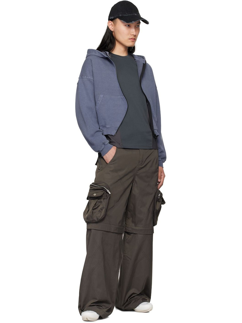FFFPOSTALSERVICE Navy Round Hem Curved Zip-Up Hoodie outlook