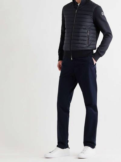 Moncler Slim-Fit Panelled Cotton-Blend and Quilted Shell Down Zip-Up Cardigan outlook