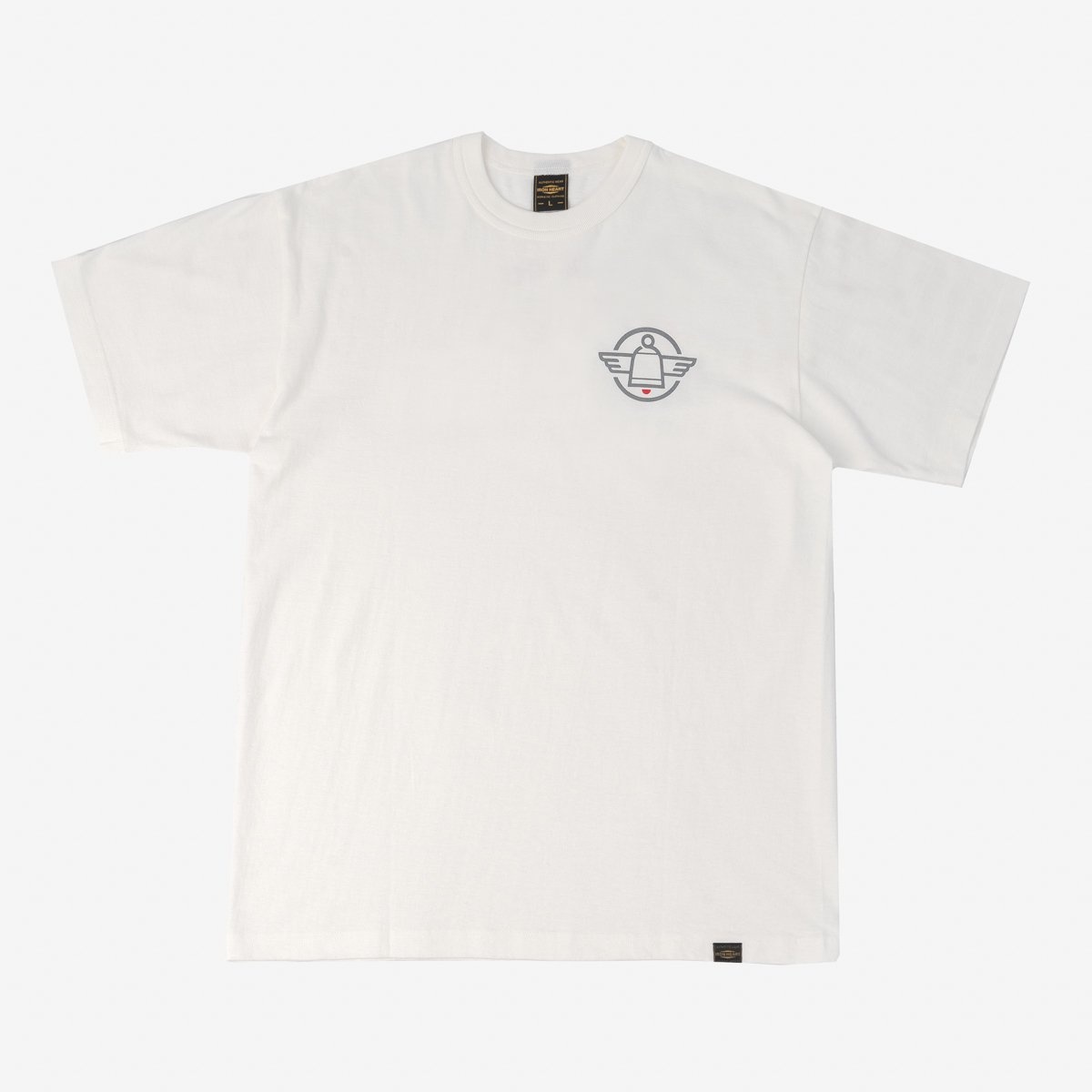 6.5oz Printed Loopwheel Crew Neck T-Shirt - White - 1