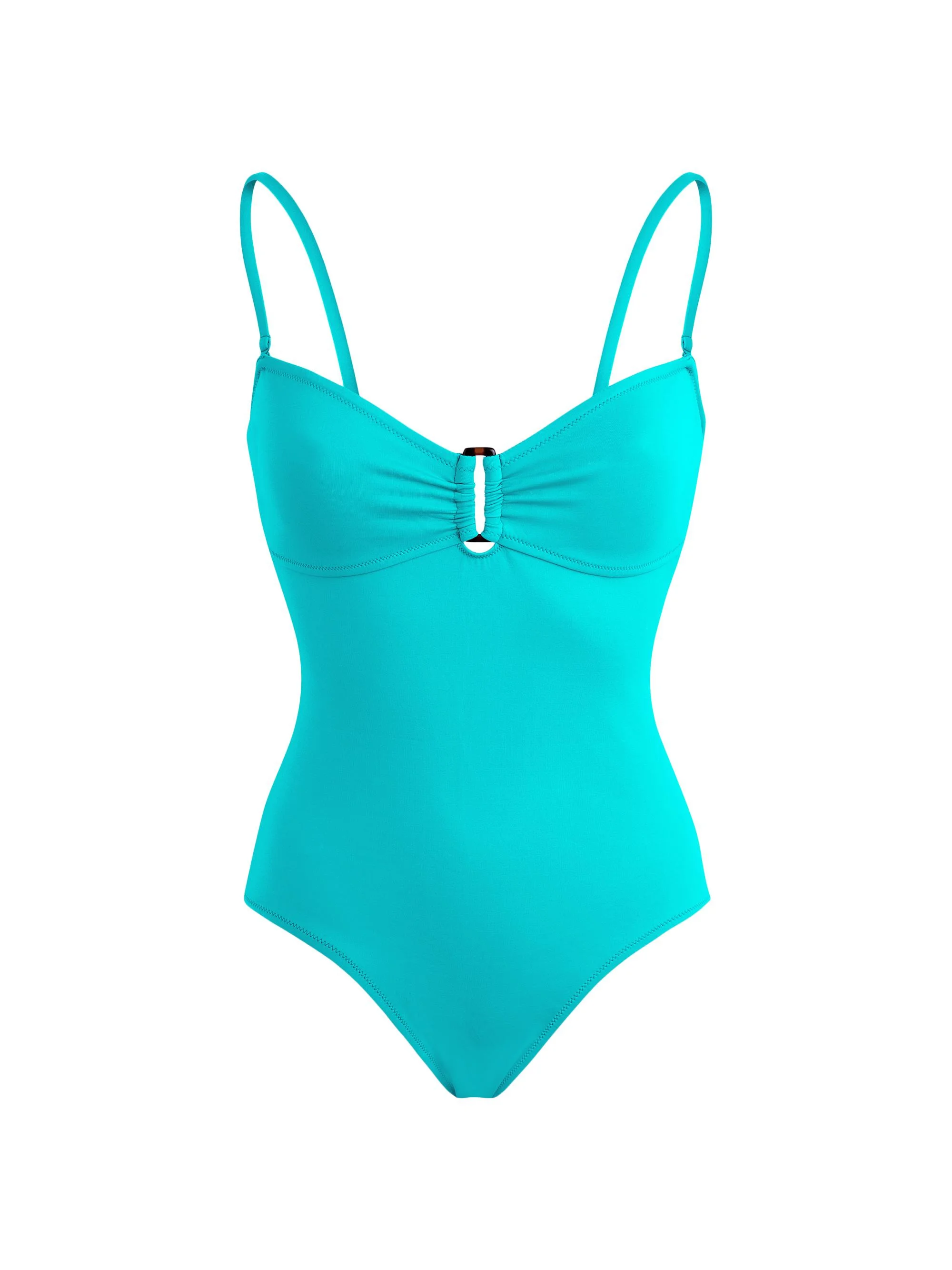 Women's Solid Sculpt One-Piece Swimsuit - Vert Disco - 1