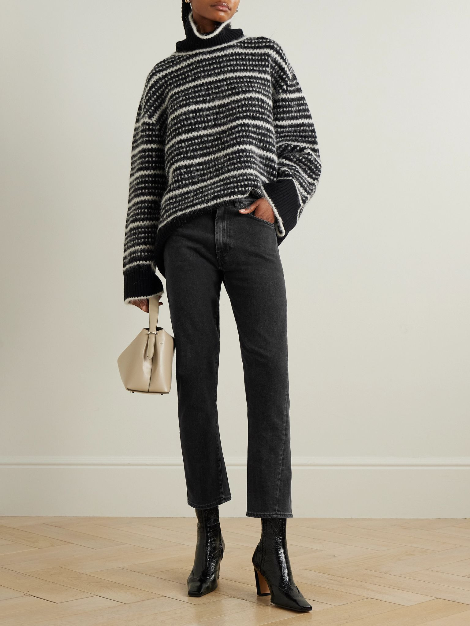 Twisted Seam high-rise straight-leg jeans Black - 2