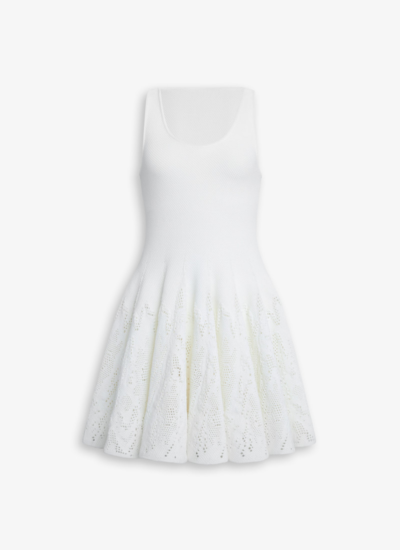 SKATER DRESS IN PIQUE LACE KNIT - 1