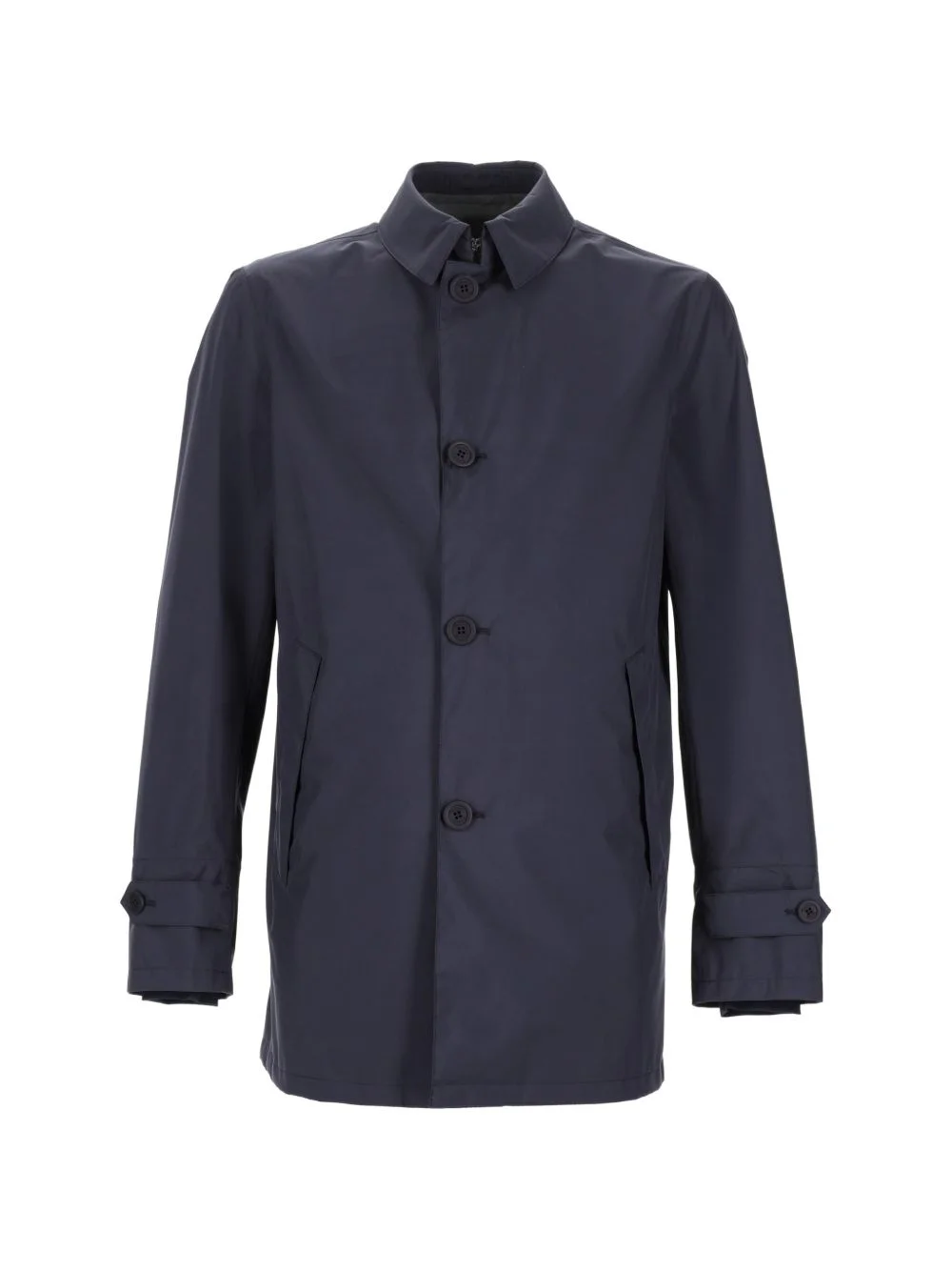 buttoned trench coat - 1