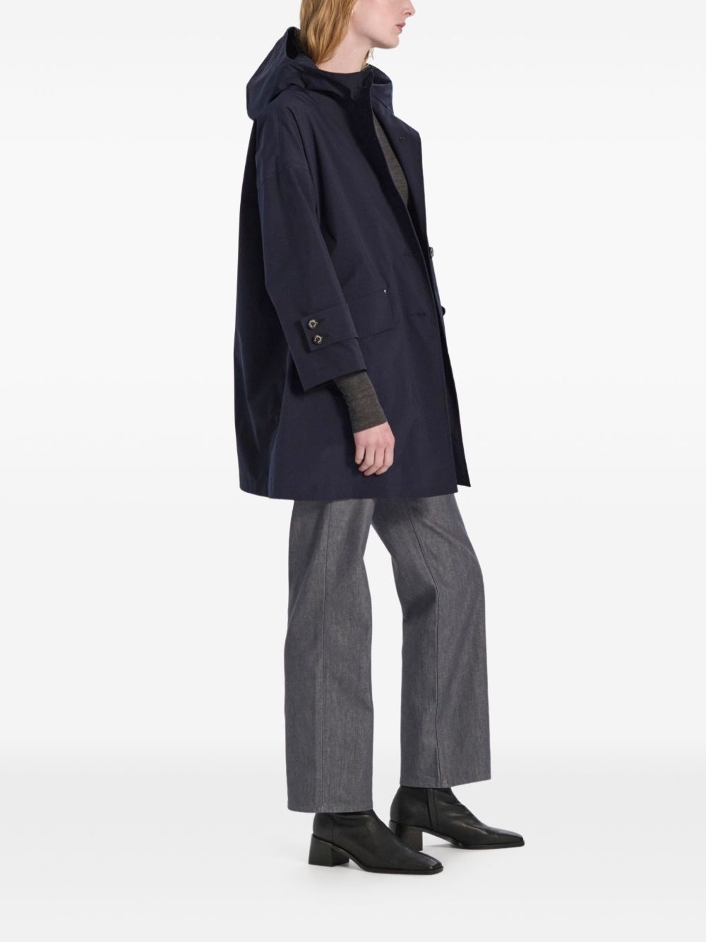 Humbie hooded button-up coat - 3