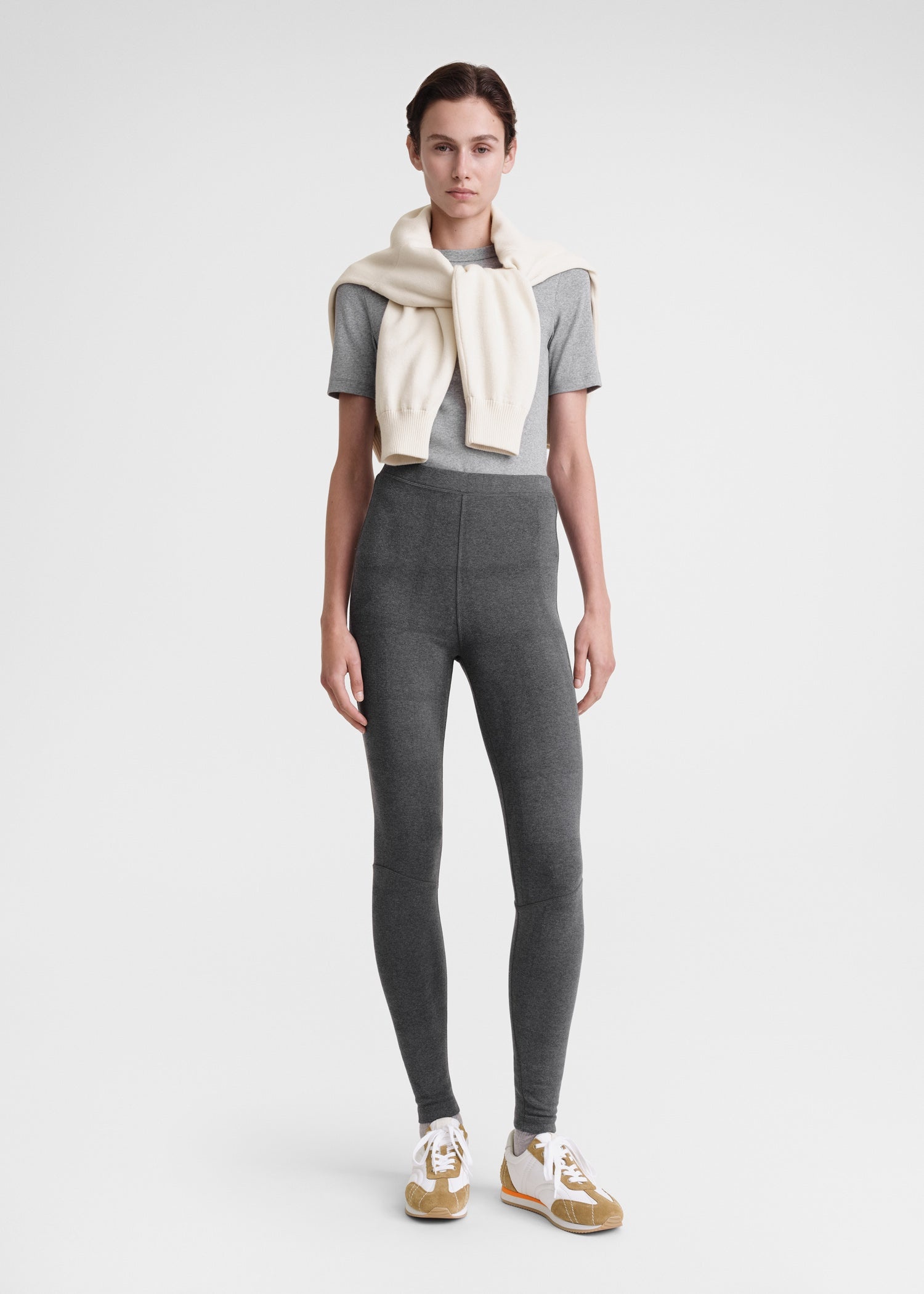 Monogram knit leggings dark grey melange - 2