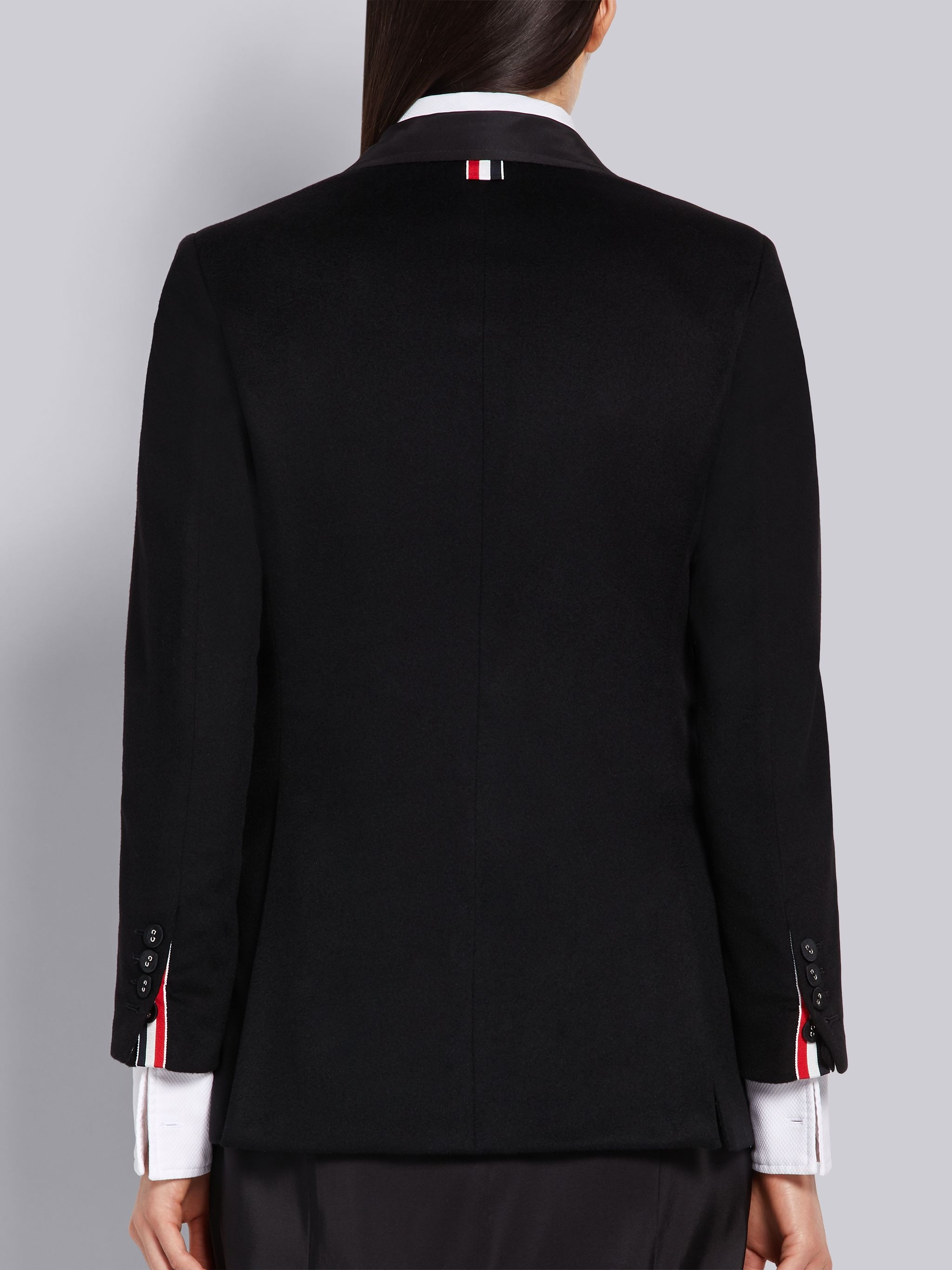 Black Cashmere Wide Lapel Jacket - 3