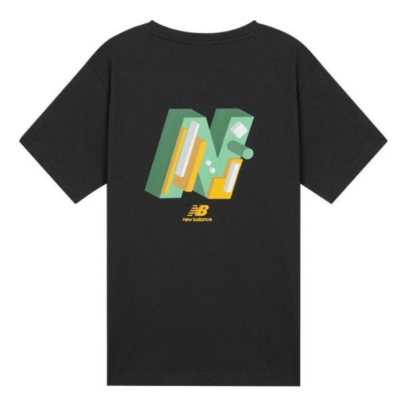 New Balance New Balance Classic Graphic Print Tee 'Black Green' AMT12366-BK outlook