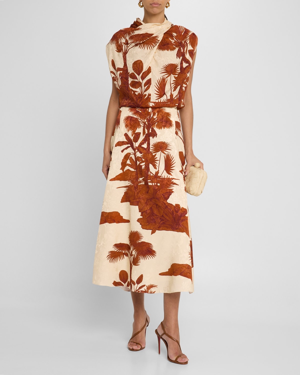 GANNI Flower Jacquard Suiting Maxi Skirt in Lemon Zest