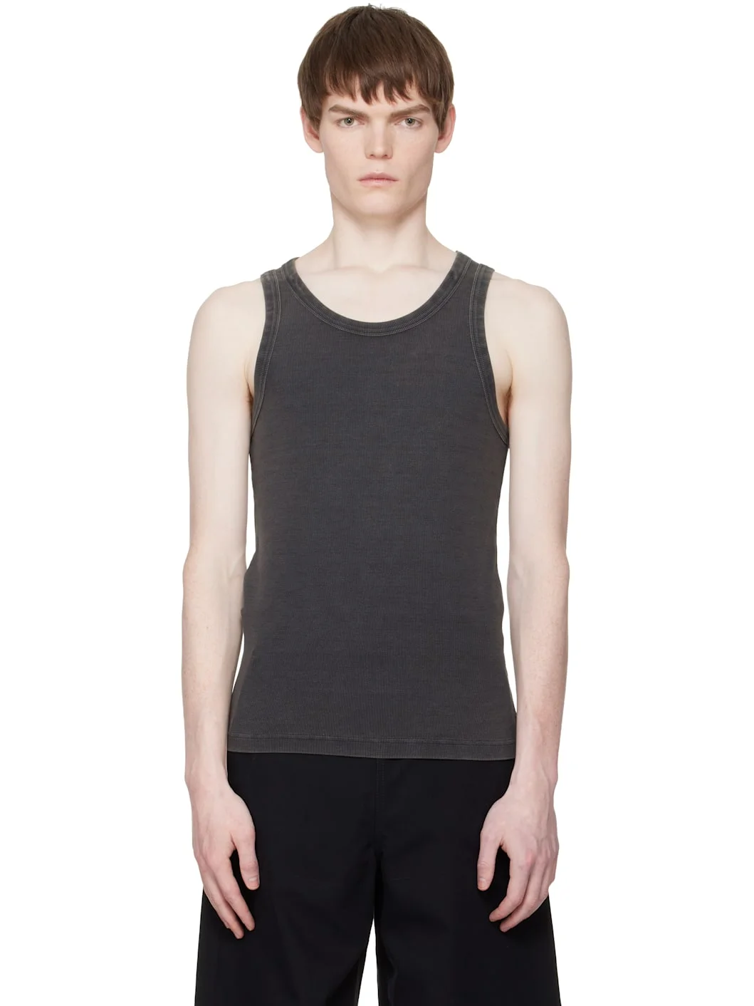 Black Rib Tank Top - 1