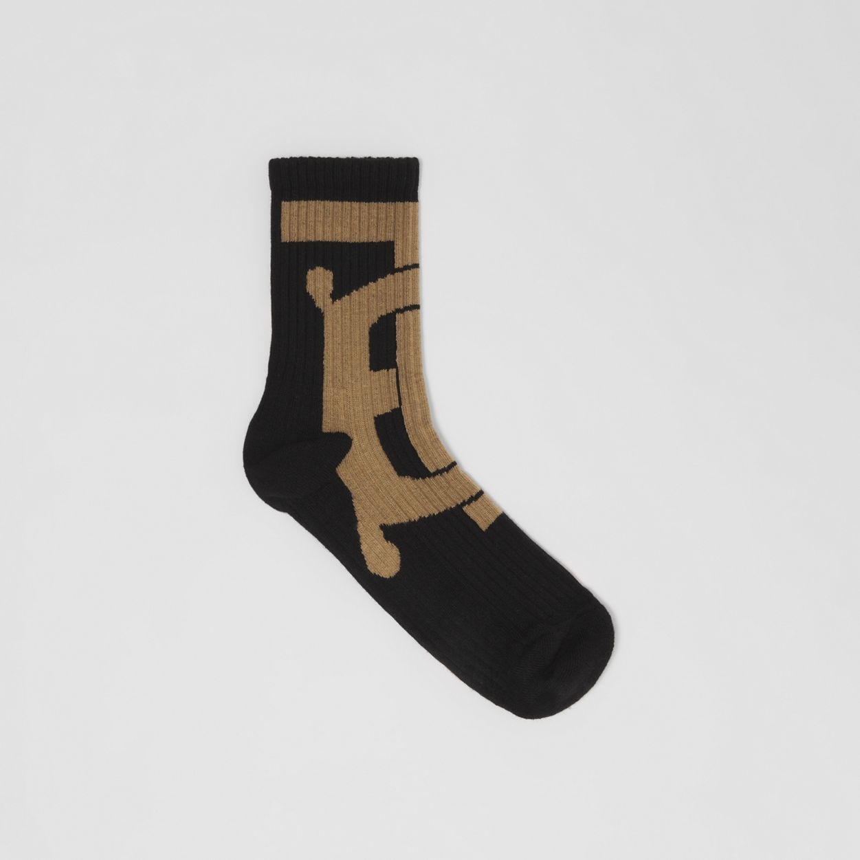 Monogram Intarsia Technical Stretch Cotton Socks - 1