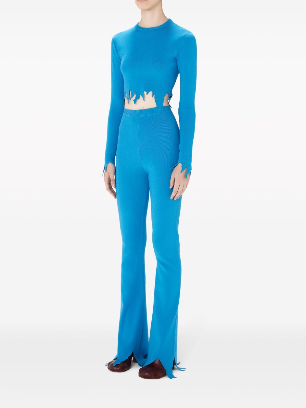 laser-cut long-sleeved jumper - 2