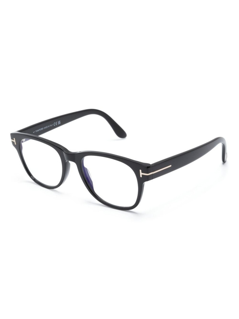 TOM FORD FT5898B logo-engraved round-frame glasses outlook