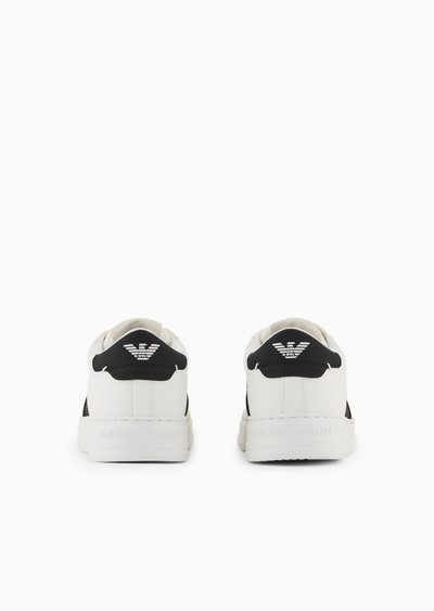 EMPORIO ARMANI Leather sneakers with rubber details outlook