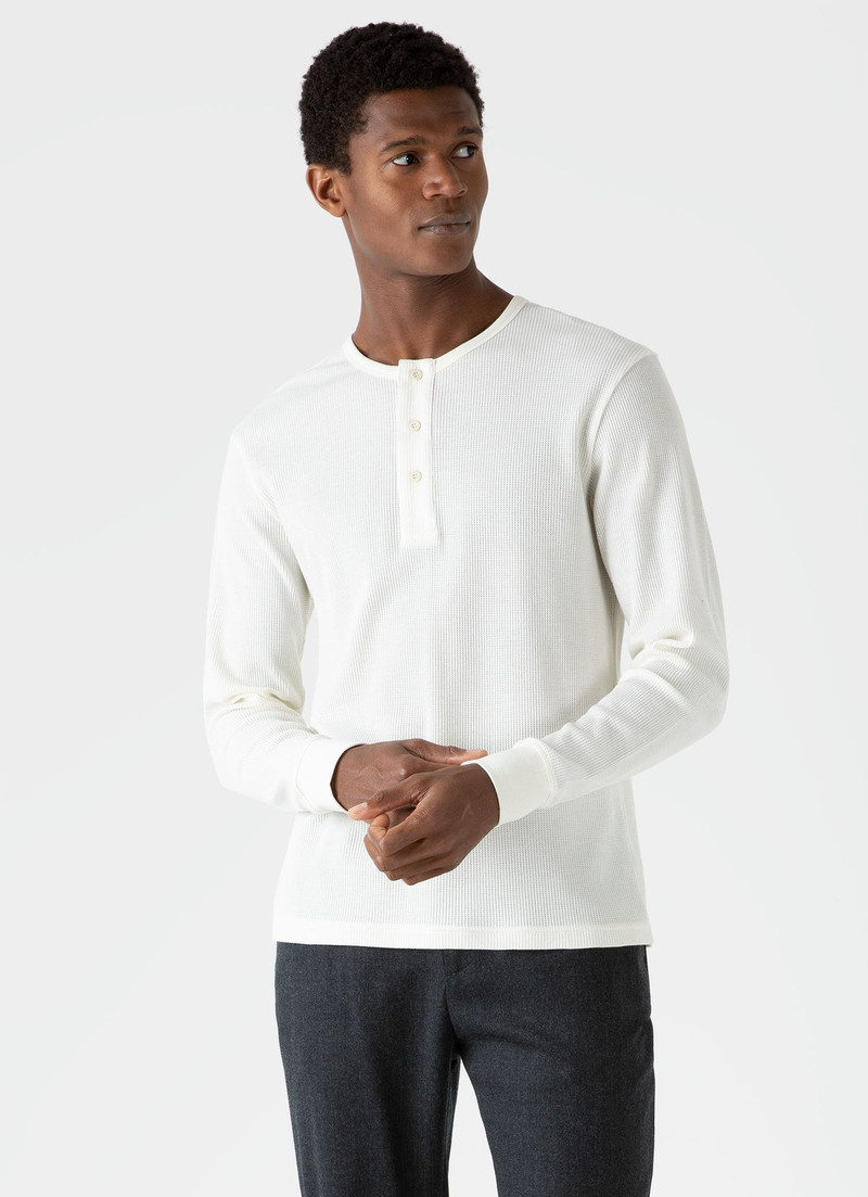 Long Sleeve Waffle Henley 2