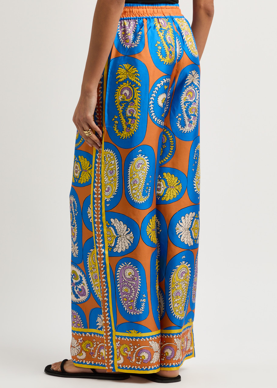 Alemais Luis Printed Silk-twill Trousers - 3