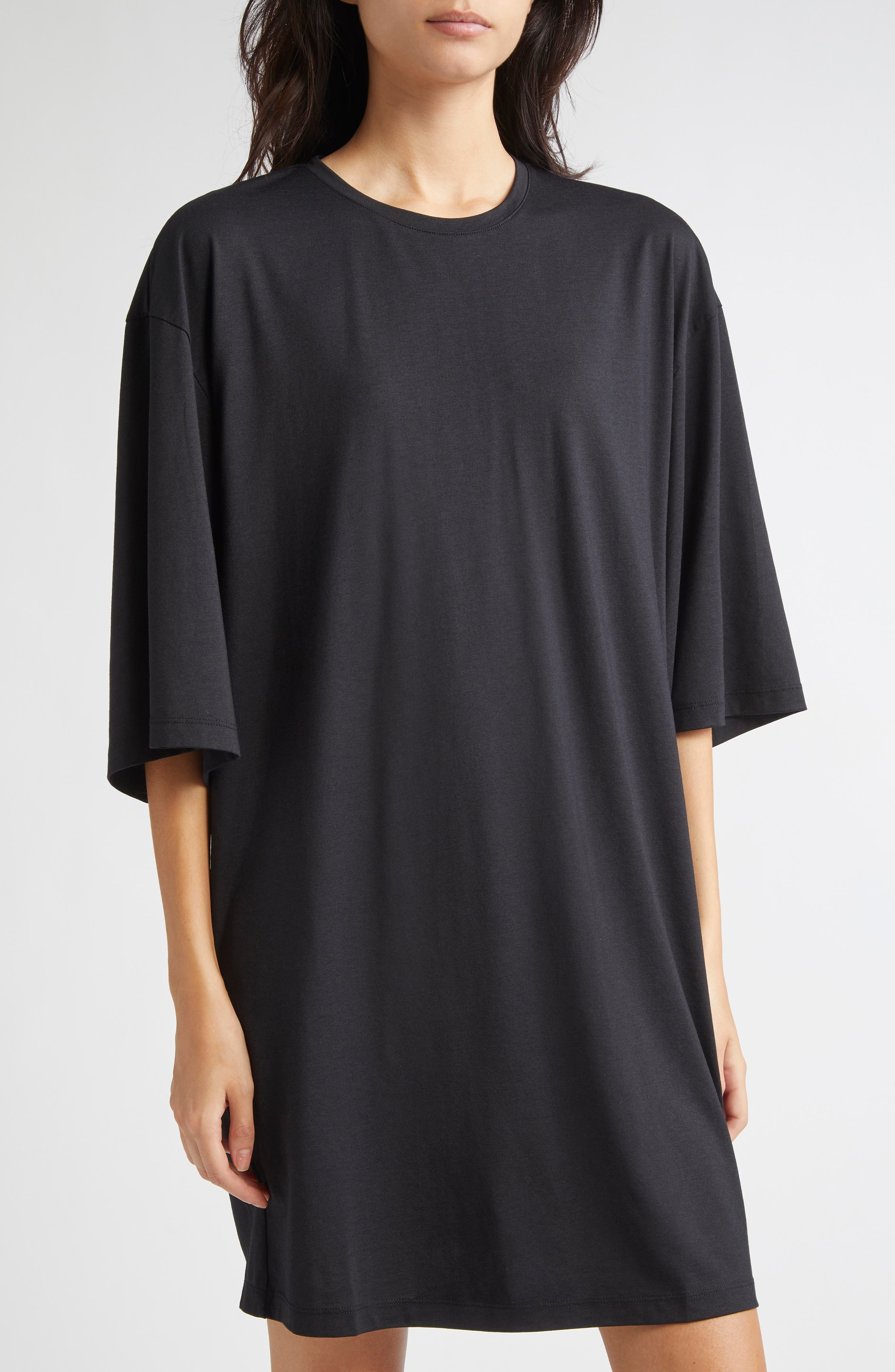 TOTEME Relaxed Jersey T-Shirt Dress in Black at Nordstrom - 4