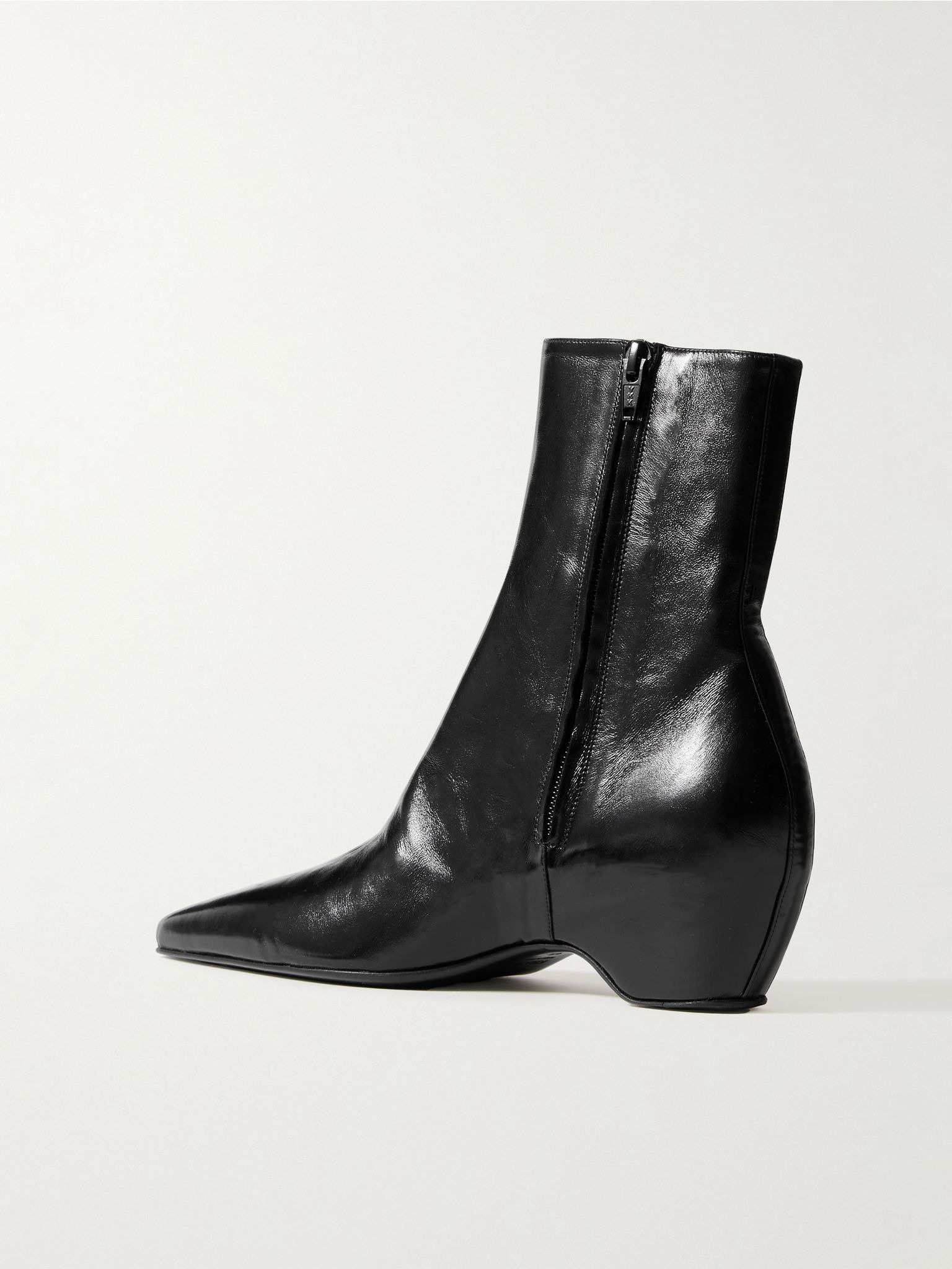 Sybil glossed-leather ankle boots Black - 3