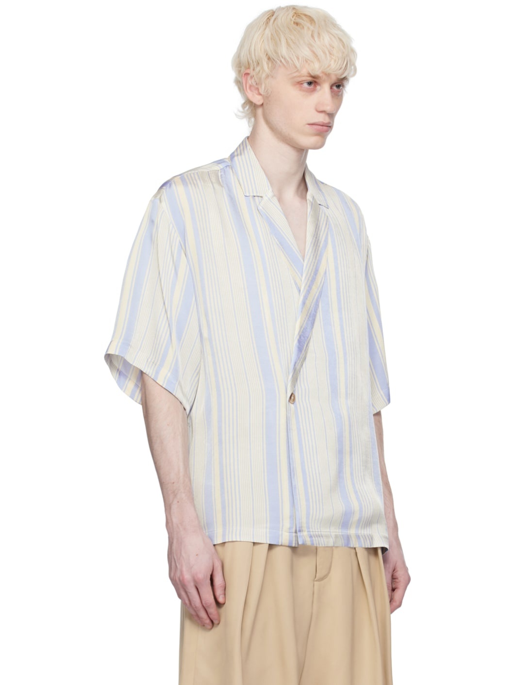 Off-White Notch Collar Wrap Shirt - 2