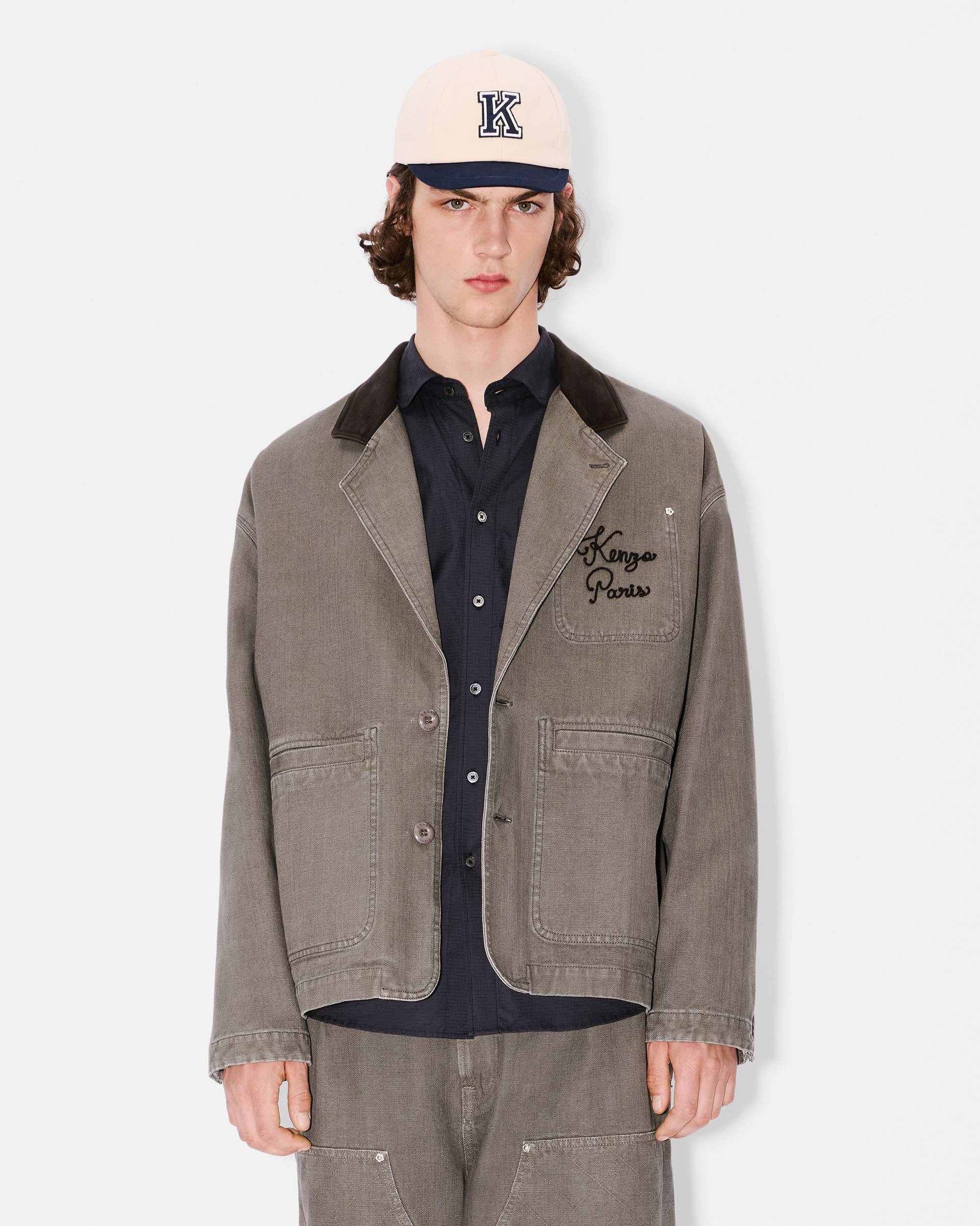 'KENZO Paris Chainstitch' workwear jacket in washed cotton - 4