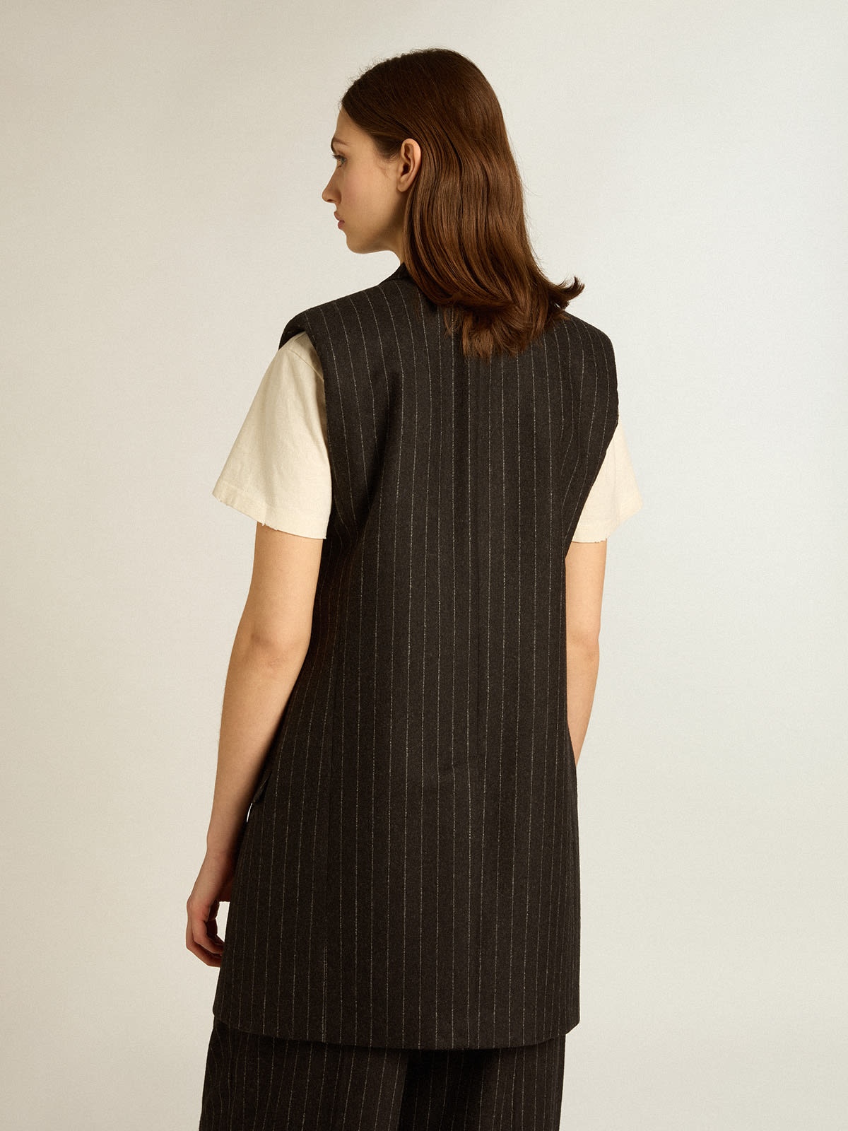 Women’s vest in gray melange wool - 4
